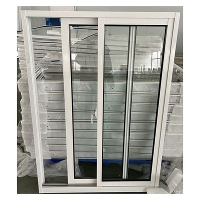 Aluminum Double Glass Sliding Window White Frame European Style