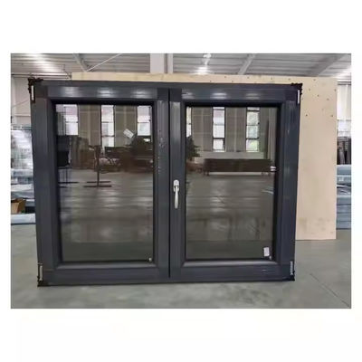 Dark Gray PVC Tilt And Turn Window UPVC Tilt Turn Casement Windows For Home