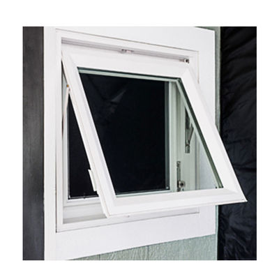 PVC Hurricane Impact Glass Windows White Double Glass Custom Awning Windows