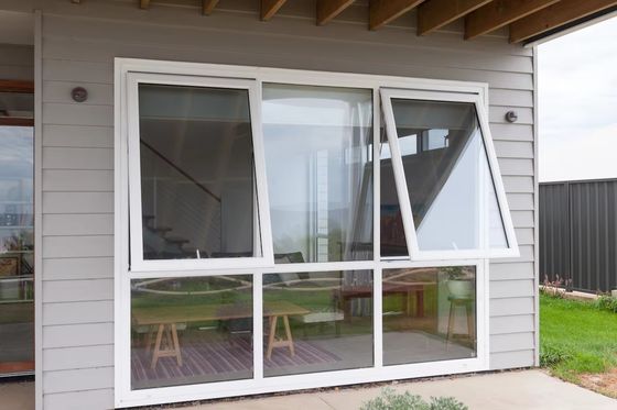 European Style PVC Awning Outward Opening Window UPVC Double Glass Windows