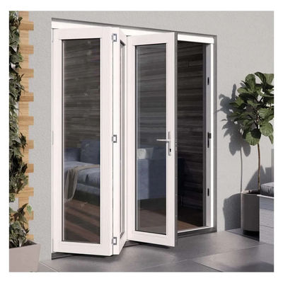 quality Powder Coated Aluminum Folding Door Double tempered glass Balcony Bifold Doors factory