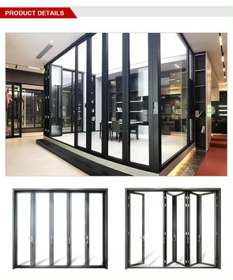 High Security Aluminum Folding Door Double Glazed Folding Balcony Doors Custom