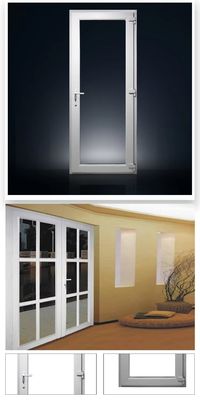 Modern Residential PVC Glass Entry Door Vinyl Casement French Doors Cutomized