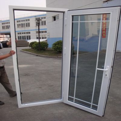 Soundproof UPVC Glass Entry Door With Double Triple Glazed And Grilled