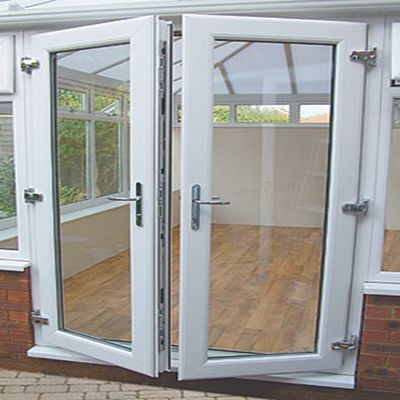 Swing Opening PVC Glass Entry Door Double Triple Glazed Casement Glass Door
