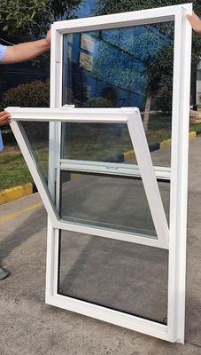 American Style sashSingle Hung Vinyl Windows PVC Vertical Up And Down Windows