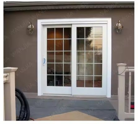 White PVC UPVC Profile Doors Single Double Tempered Glass Sliding Door