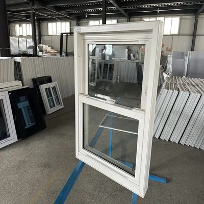 Double Hung Modern UPVC Windows With Grill Vinyl Waterproof Internal Glazing Windows