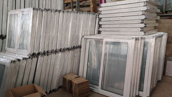 Glass PVC Sliding Window And Door White Frame Double Glazed Balcony Windows