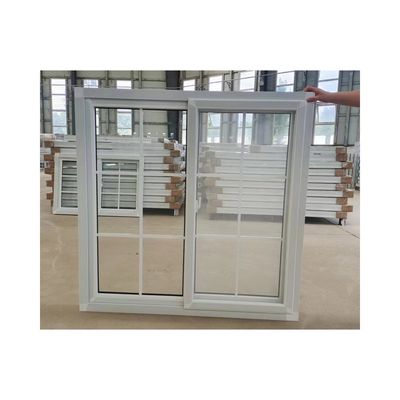 80mm Single PVC Sliding Window Single Glass Tempered Glazed White UPVC With Mosquito Mesh