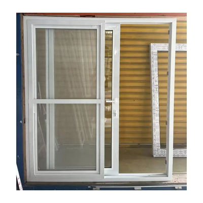 White PVC UPVC Patio Sliding Door Exterior With Mosquito Net