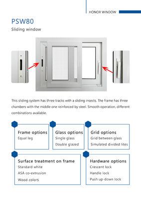 Hurricane Impact UPVC Double Glazed Modern Window Design Soundproof Sliding Window