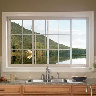 Toughened Glass Pvc Double Glazed Windows Reinforced With Lined Steel