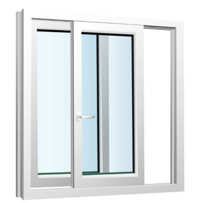 Fast White PVC Sliding Window In Open Type Horizontal Sliding