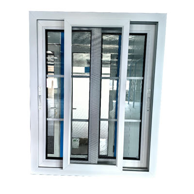Finestre scorrevoli a vetro singolo / doppio con design di griglia in PVC