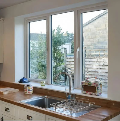 Porte e finestre da bagno in PVC, finestra a battente in vetro per bagno, finestre a battente in upvc con zanzariera