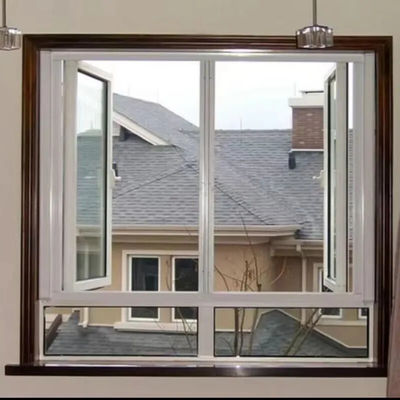 
White upvc casement window hurricane resistant windows with  fiberglass mosquito mesh