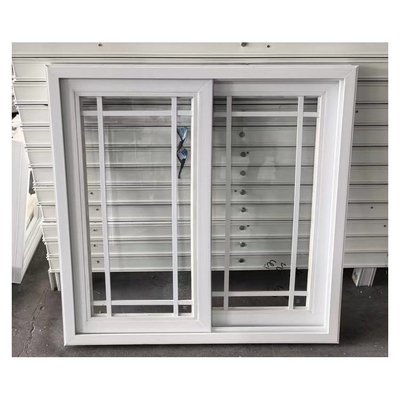 White PVC Sliding Window with Tempered Glass 45 Degree Louver